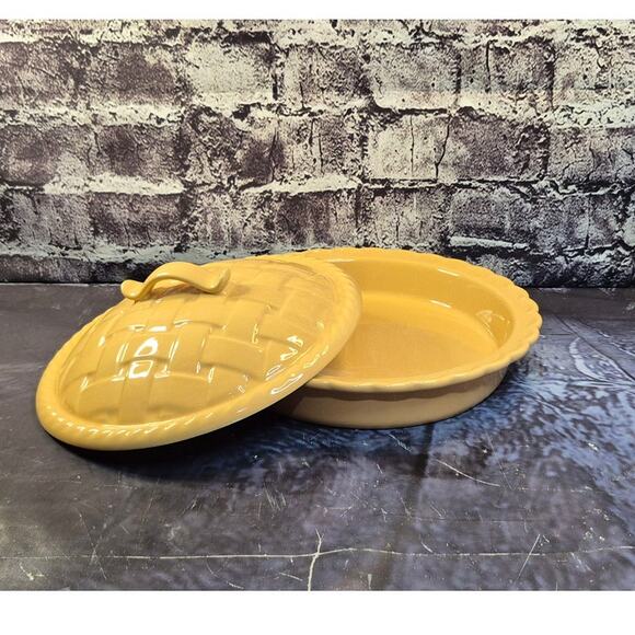 Vintage Ceramic Pied Dish Holder basket-weave lid - Picture 3 of 6